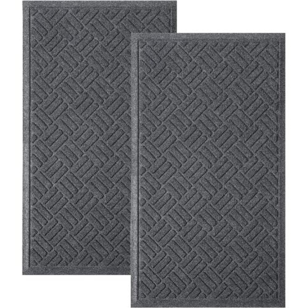 Front Door Mat 2 Pack Indoor and Outdoor Welcome Mat, Absorbent and  Drain Away